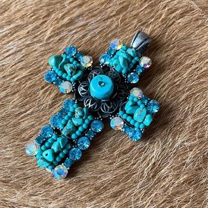 Turquoise cross pendant